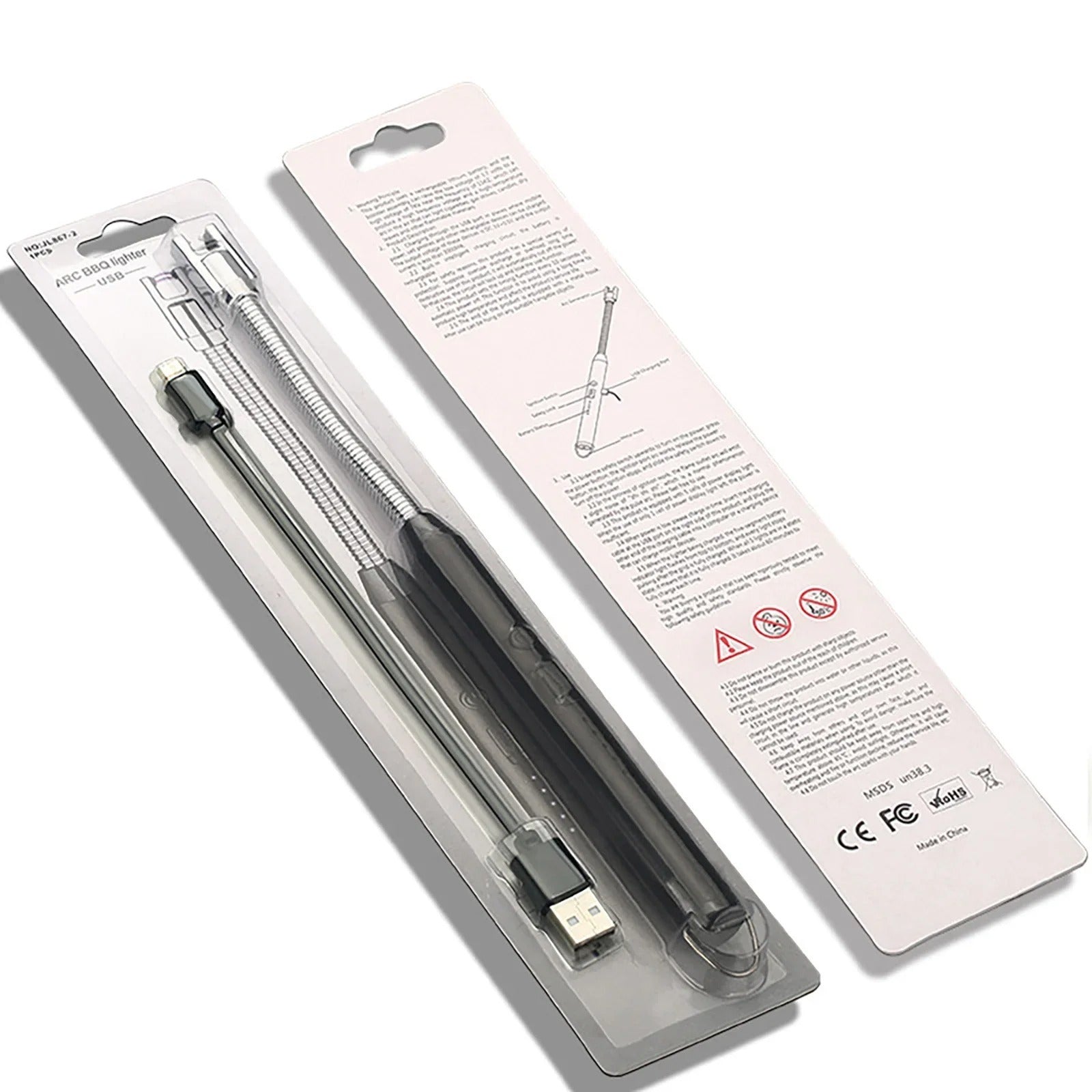 360° Outdoor Kitchen Lighter – USB Rechargeable Electronic Arc Lighter with Flexible Neck, Safety Lock, Windproof & Eco-Friendly Design (Random Colors)